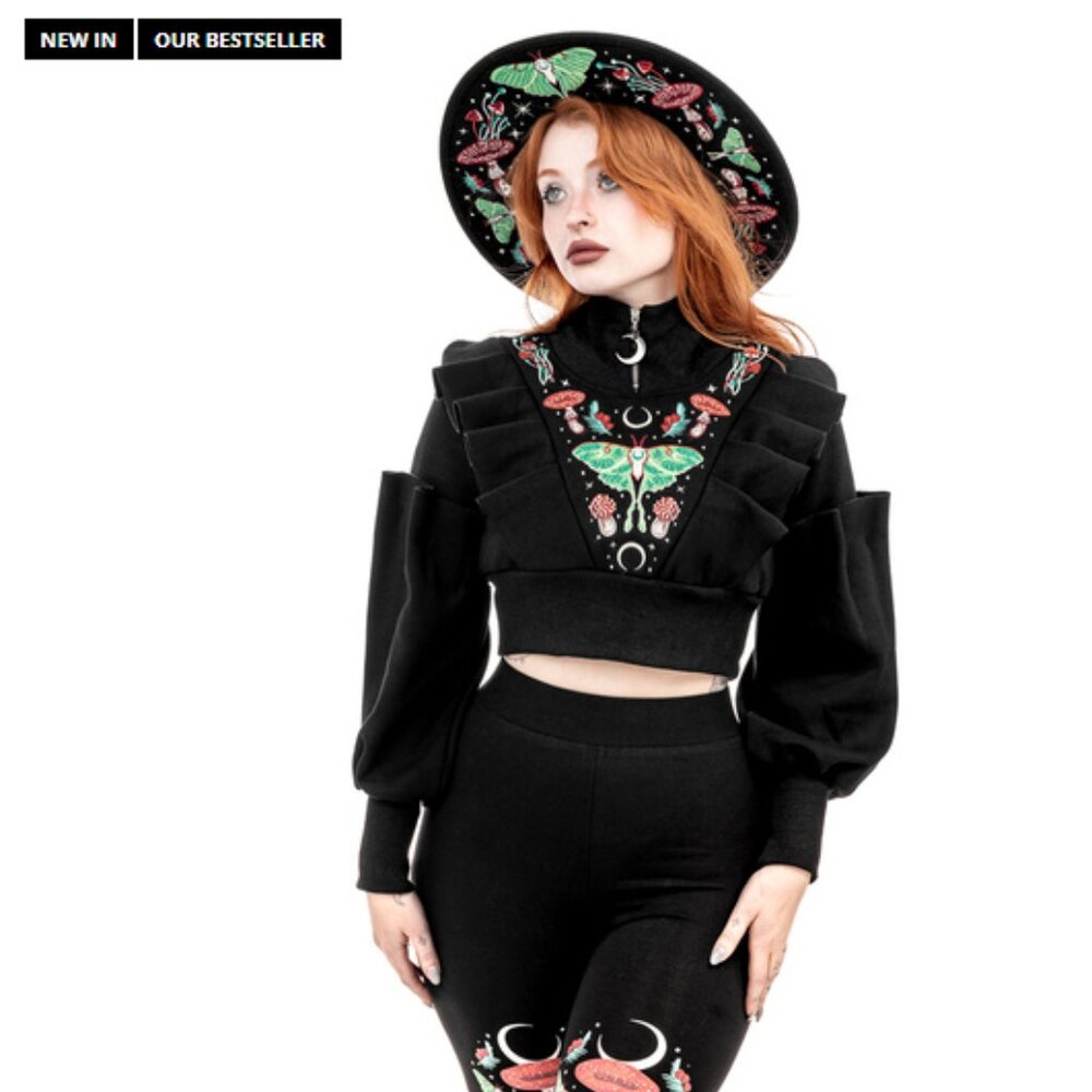 Restyle Autumnal Equinox Cropped Sweatshirt - FLAWED
